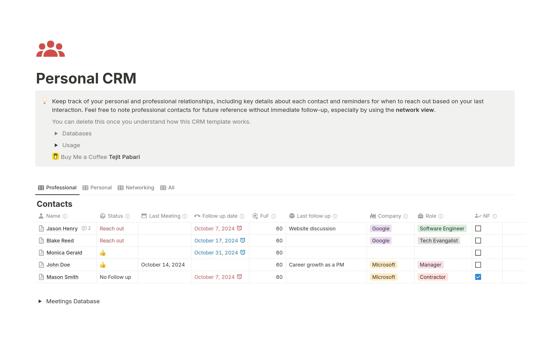 Screenshot of Craft your personal brand collection by Notion